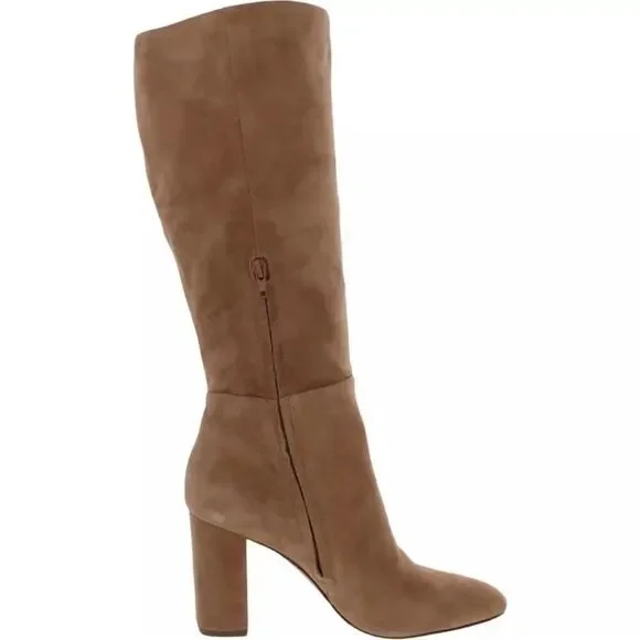 NWOB Steve Madden Ninny Chic Tall Knee-High Heeled Boots in Camel Nubuck size 11